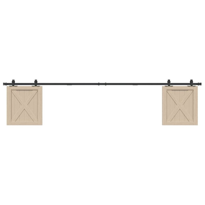 vidaXL Kit Anta Scorrevole Armadio in Acciaio al Carbonio 244 cm