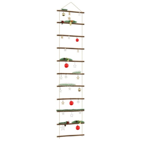 vidaXL Decorazione da Parete a Forma di Scala 50x200 cm Ramo Naturale