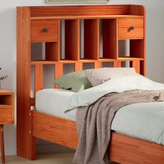 vidaXL Testiera con Ripiani Marrone Cera 75 cm in Legno di Pino