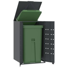 vidaXL Copribidone Ruote Bidone Singolo Antracite 69x79x117cm Acciaio