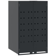 vidaXL Copribidone Ruote Bidone Singolo Antracite 69x79x117cm Acciaio