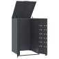 vidaXL Copribidone Ruote Bidone Singolo Antracite 69x79x117cm Acciaio vidaXL Copribidone Ruote Bidone Singolo Antracite 69x79x117cm Acciaio