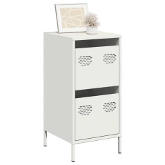 vidaXL Credenza Bianca 35x39x73,5 cm in Acciaio Laminato a Freddo
