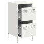 vidaXL Credenza Bianca 35x39x73,5 cm in Acciaio Laminato a Freddo vidaXL Credenza Bianca 35x39x73,5 cm in Acciaio Laminato a Freddo