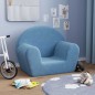 vidaXL Divano per Bambini Blu in Morbido Peluche vidaXL Divano per Bambini Blu in Morbido Peluche