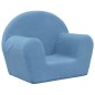 vidaXL Divano per Bambini Blu in Morbido Peluche vidaXL Divano per Bambini Blu in Morbido Peluche