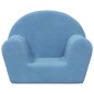 vidaXL Divano per Bambini Blu in Morbido Peluche vidaXL Divano per Bambini Blu in Morbido Peluche
