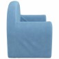 vidaXL Divano per Bambini a 2 Posti Blu in Morbido Peluche