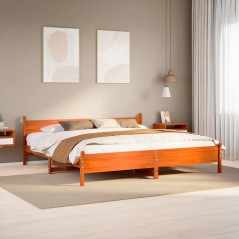 vidaXL Letto senza Materasso Marrone Cera 200x200 cm in Legno di Pino
