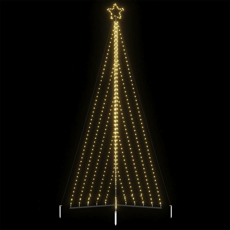 vidaXL Albero di Natale a LED 570 LED Bianco Caldo 399 cm