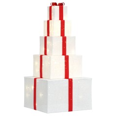 vidaXL Confezione Regalo Decorazioni Natalizie 250 LED Bianco Caldo