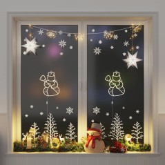 vidaXL Luci di Natale Pupazzo Neve Silhouette 2 pz 35 LED Bianco Caldo