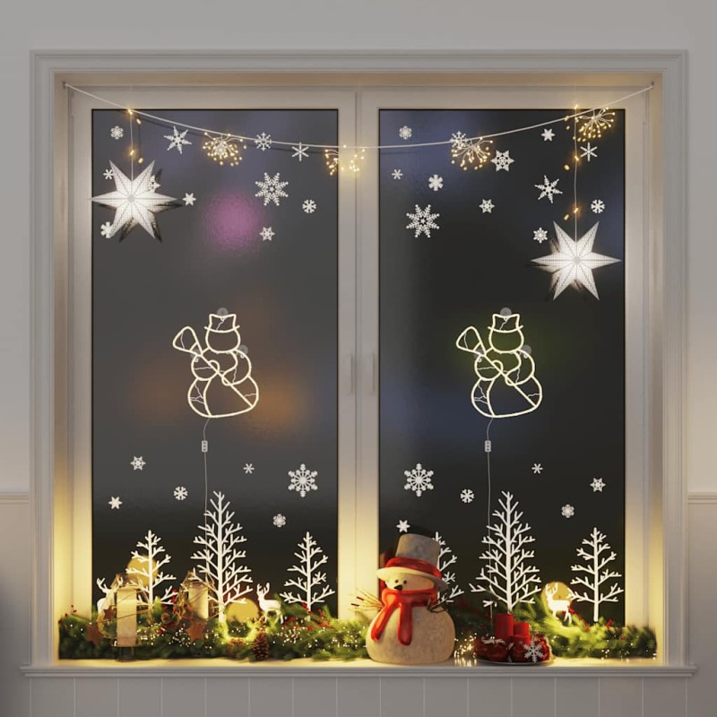 vidaXL Luci di Natale Pupazzo Neve Silhouette 2 pz 35 LED Bianco Caldo vidaXL Luci di Natale Pupazzo Neve Silhouette 2 pz 35 LED Bianco Caldo
