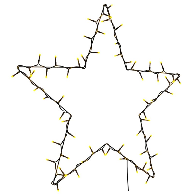 vidaXL Luci di Natale Stella Silhouette 80 LED Bianco Caldo vidaXL Luci di Natale Stella Silhouette 80 LED Bianco Caldo