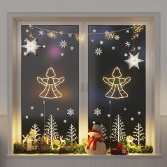 vidaXL Luci di Natale Angelo Silhouette 2 pz 50 LED Bianco Caldo