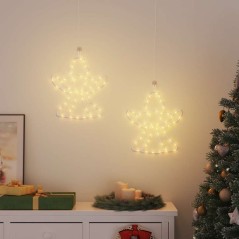 vidaXL Luci di Natale Angelo Silhouette 2 pz 50 LED Bianco Caldo