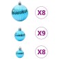 vidaXL Palline di Natale 100 pz Turchesi Ø3/4/6 cm