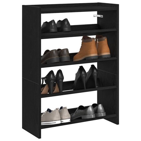 vidaXL Scarpiera Nera 60x25x81 cm in Legno Multistrato