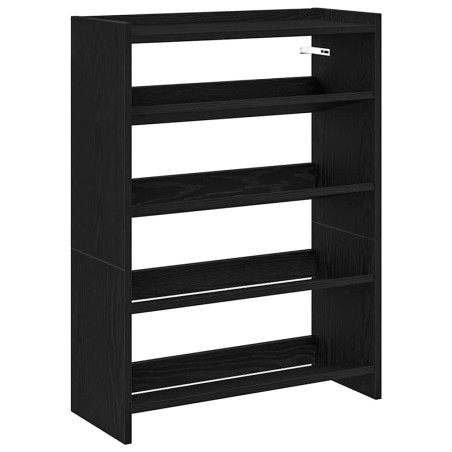 vidaXL Scarpiera Nera 60x25x81 cm in Legno Multistrato