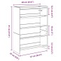 vidaXL Scarpiera Nera 60x25x81 cm in Legno Multistrato