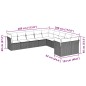 vidaXL Set Divano Giardino 10 pz con Cuscini Grigio Chiaro Polyrattan
