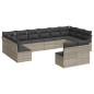 vidaXL Set Divano Giardino 12 pz con Cuscini Grigio Chiaro Polyrattan