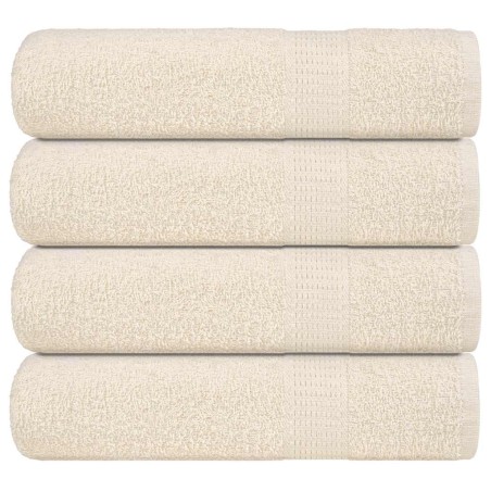 vidaXL Asciugamani Doccia 4 pz Crema 70x140 cm 360 g/m² 100% Cotone