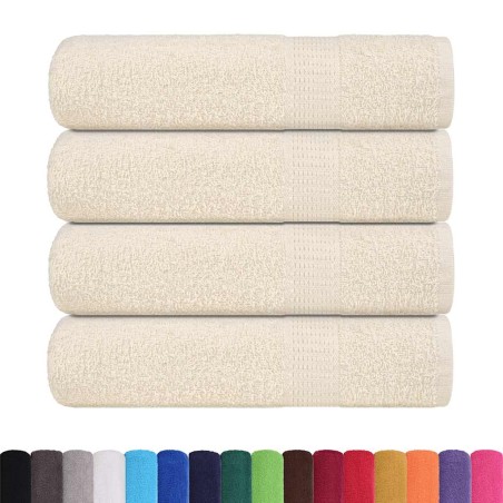 vidaXL Asciugamani Doccia 4 pz Crema 70x140 cm 360 g/m² 100% Cotone