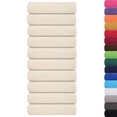 vidaXL Asciugamani 10 pz Crema 50x100 cm 360 g/m² 100% Cotone