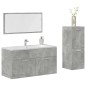 vidaXL Set Mobili da Bagno 3 pz Grigio Cemento in Legno Multistrato vidaXL Set Mobili da Bagno 3 pz Grigio Cemento in Legno Multistrato
