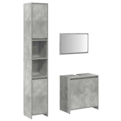 vidaXL Set Mobili da Bagno 3 pz Grigio Cemento in Legno Multistrato