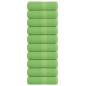 vidaXL Asciugamani Ospiti 10 pz Verde Mela 30x50 cm 360 g/m² Cotone