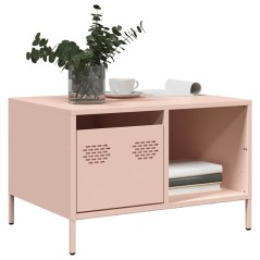 vidaXL Tavolino Rosa 68,5x50x43,5 cm in Acciaio Laminato a Freddo