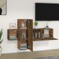 Set Mobili Porta TV 3 pz Rovere Fumo in Legno Multistrato Set Mobili Porta TV 3 pz Rovere Fumo in Legno Multistrato