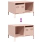 vidaXL Tavolino Rosa 68,5x50x43,5 cm in Acciaio Laminato a Freddo vidaXL Tavolino Rosa 68,5x50x43,5 cm in Acciaio Laminato a Freddo