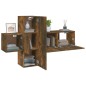 Set Mobili Porta TV 3 pz Rovere Fumo in Legno Multistrato Set Mobili Porta TV 3 pz Rovere Fumo in Legno Multistrato