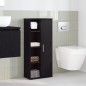 vidaXL Mobile da Bagno con Portarotolo Nero 39x22x90 cm vidaXL Mobile da Bagno con Portarotolo Nero 39x22x90 cm