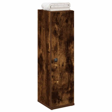 vidaXL Mobile da Bagno con Portarotolo Rovere Fumo 20,5x22x72 cm