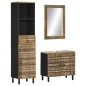 vidaXL Set Mobili da Bagno 3pz in Legno Massello di Mango