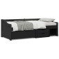 vidaXL Dormeuse con 3 Cassetti senza Materasso Nero 90x200 cm IRUN