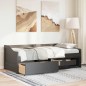 vidaXL Dormeuse con 3 Cassetti senza Materasso Nero 90x200 cm IRUN