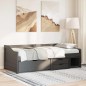 vidaXL Dormeuse con 3 Cassetti senza Materasso Nero 90x200 cm IRUN