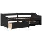 vidaXL Dormeuse con 3 Cassetti senza Materasso Nero 90x200 cm IRUN