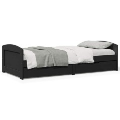 vidaXL Dormeuse con 2 Cassetti senza Materasso Nero 90x200 cm IRUN