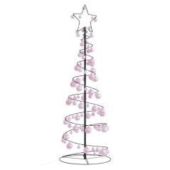 vidaXL Albero di Natale a LED con Palline 100 LED Bianco Caldo 150 cm