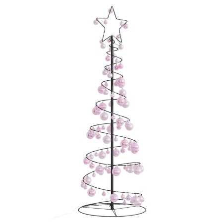 vidaXL Albero di Natale a LED con Palline 100 LED Bianco Caldo 150 cm