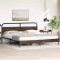 vidaXL Giroletto senza Materaso in Metallo Rovere Marrone 193x203 cm