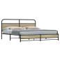 vidaXL Giroletto senza Materaso in Metallo Rovere Sonoma 183x213 cm