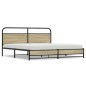 vidaXL Giroletto senza Materaso in Metallo Rovere Sonoma 183x213 cm