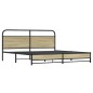 vidaXL Giroletto senza Materaso in Metallo Rovere Sonoma 183x213 cm